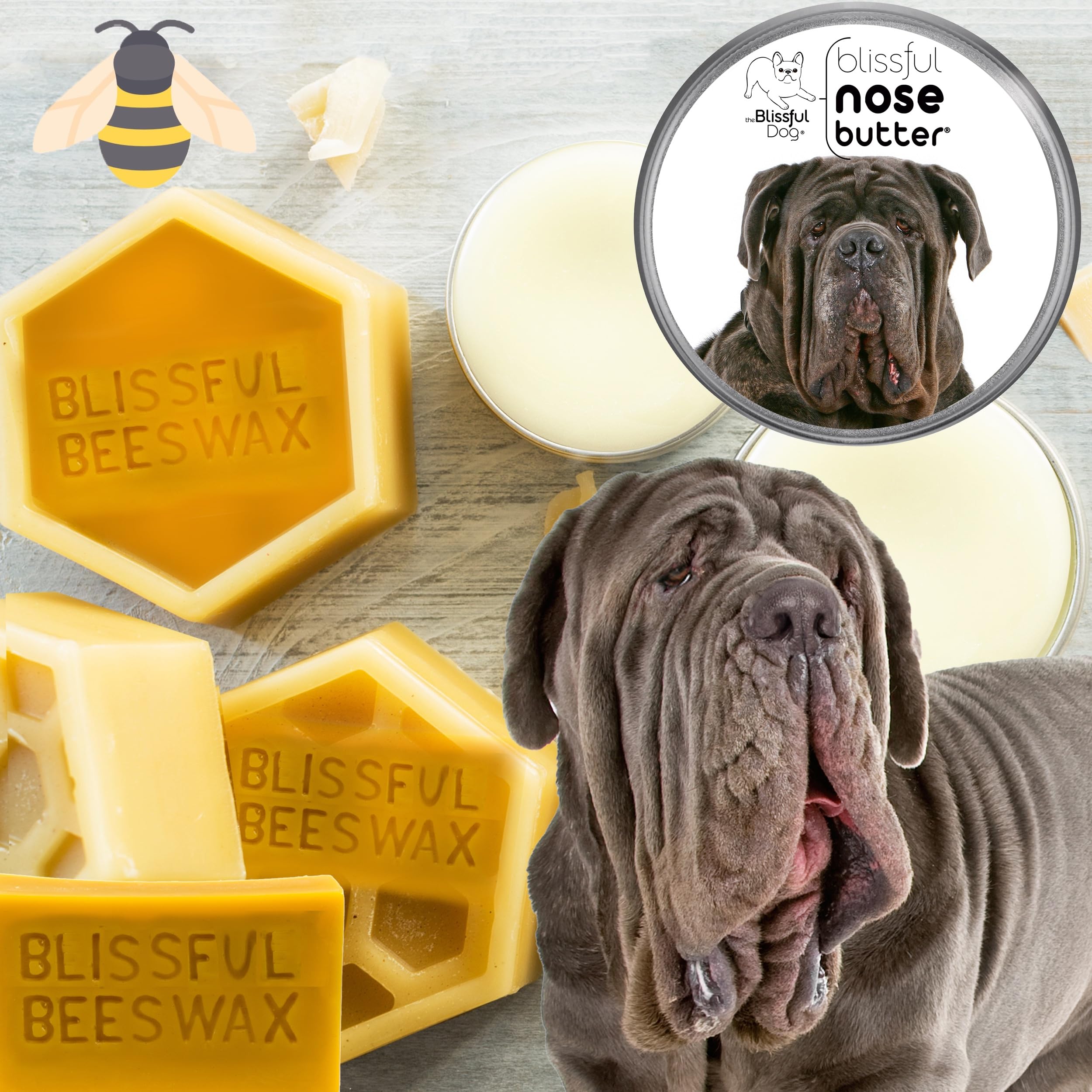The Blissful Dog Neapolitan Mastiff Unscented Nose Butter - Dog Nose Butter, 4 Ounce